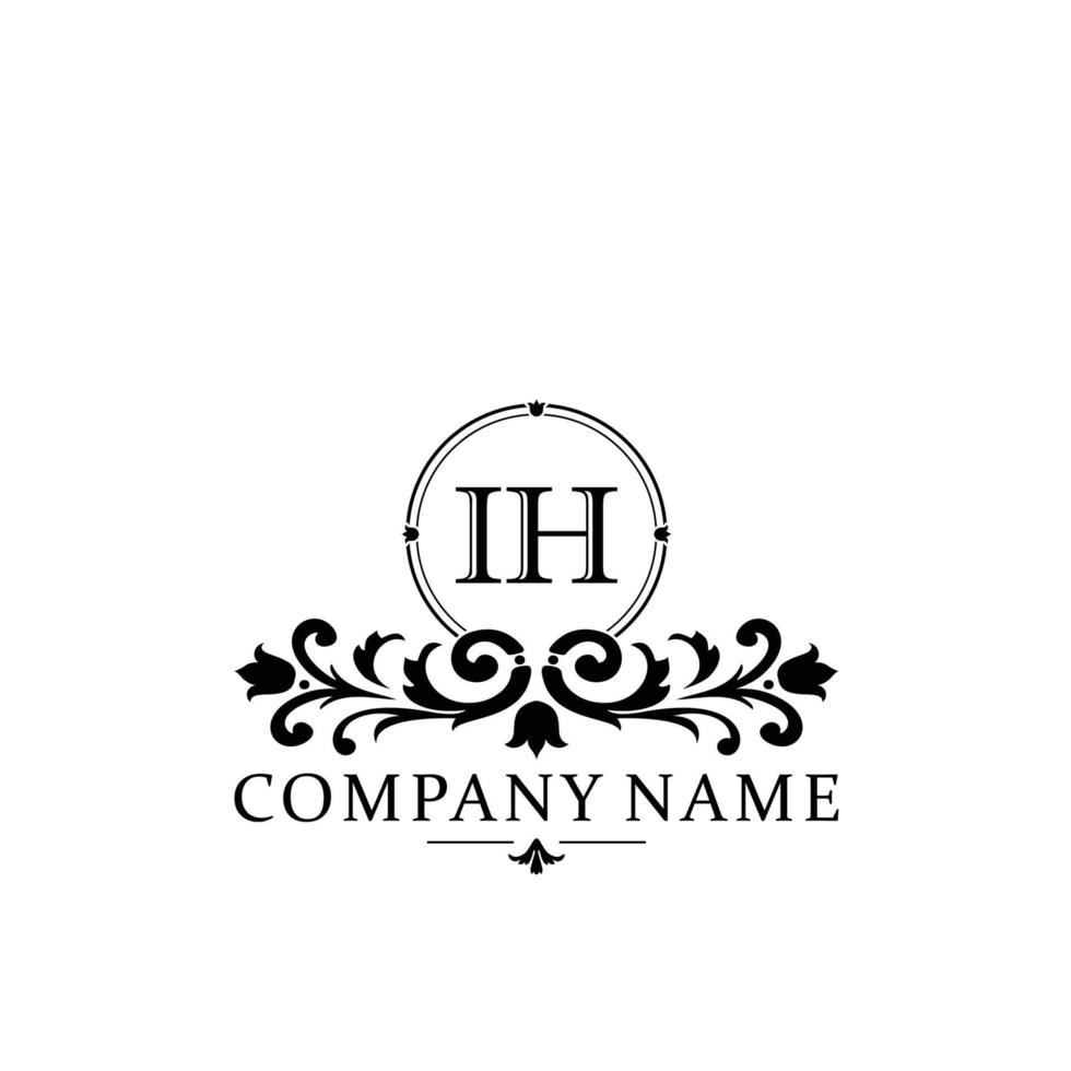 lettre euh floral logo conception. logo pour femmes beauté salon massage cosmétique ou spa marque vecteur