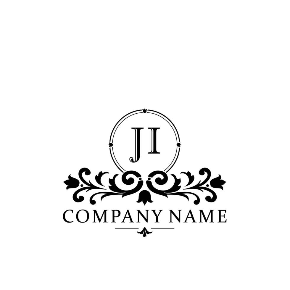 lettre ji floral logo conception. logo pour femmes beauté salon massage cosmétique ou spa marque vecteur