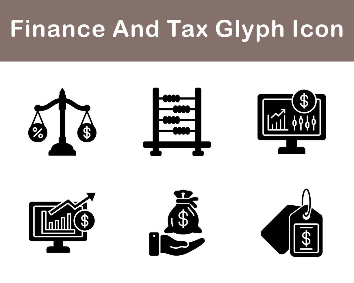 la finance et impôt vecteur icône ensemble