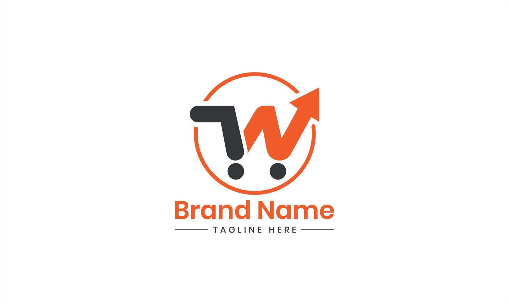 en ligne achats logo avec w lettre, w vecteur logo modèle