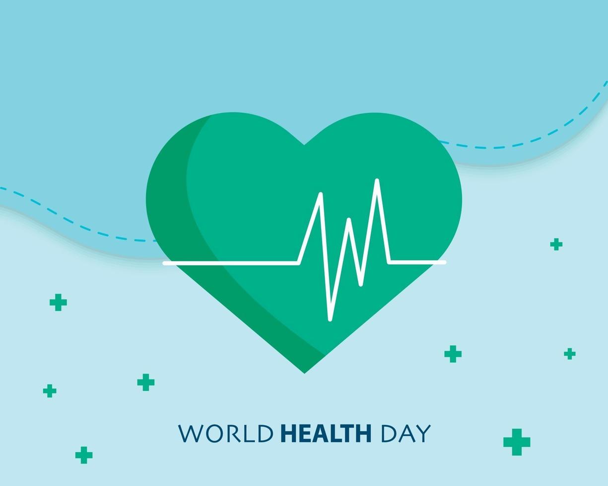 vecteur de la journée mondiale de la santé plate