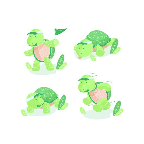 Vecteur de dessin animé de tortues
