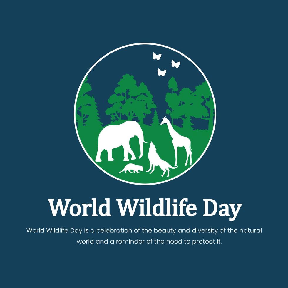 affiche conception pour monde faune journée gratuit vecteur