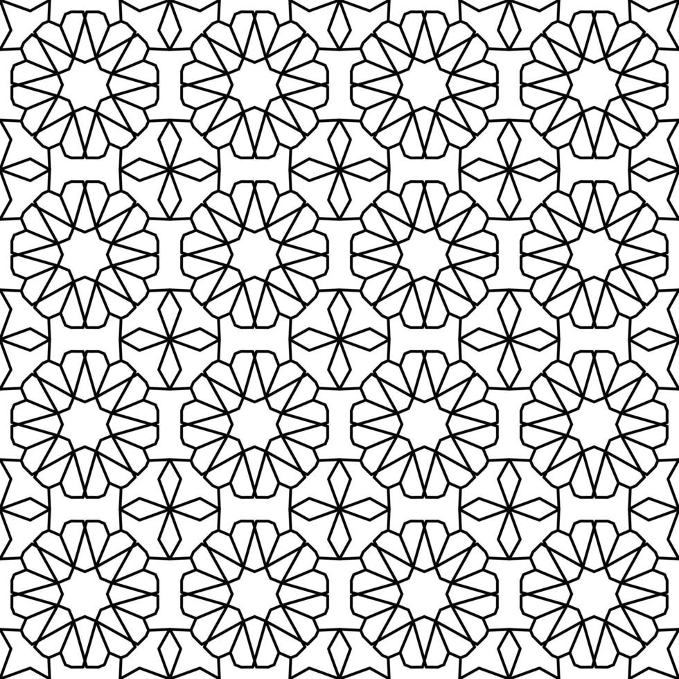 géométrique monochrome sans couture arabe modèle. islamique Oriental style. emballage papier. album papier. noir et blanc vecteur illustration. marocain Contexte.
