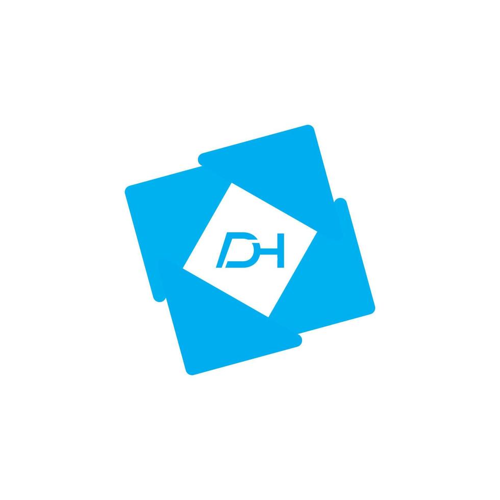 moderne lettre dh logo, adapté pour tout affaires ou identité avec dh ou HD initiales vecteur