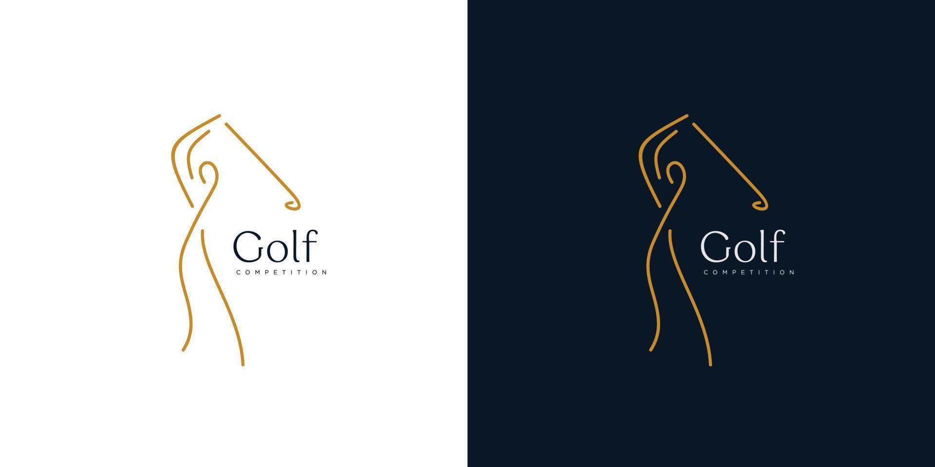 unique et moderne le golf illustration logo conception vecteur