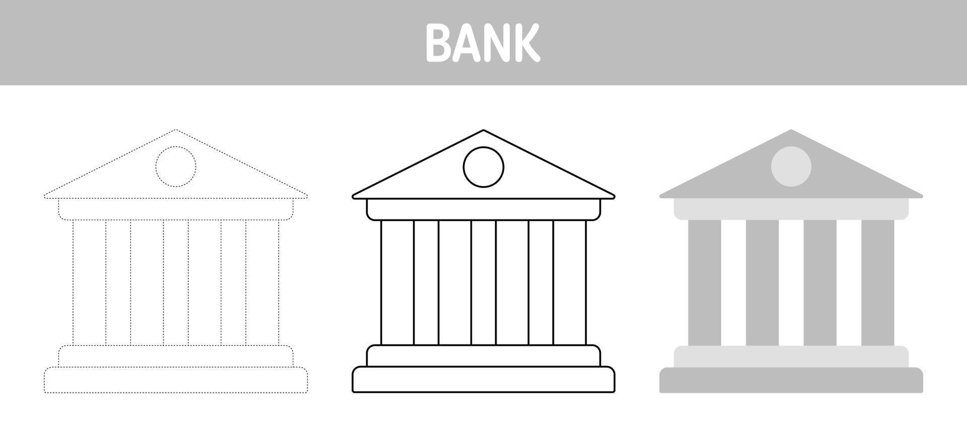 banque tracé et coloration feuille de travail pour des gamins vecteur