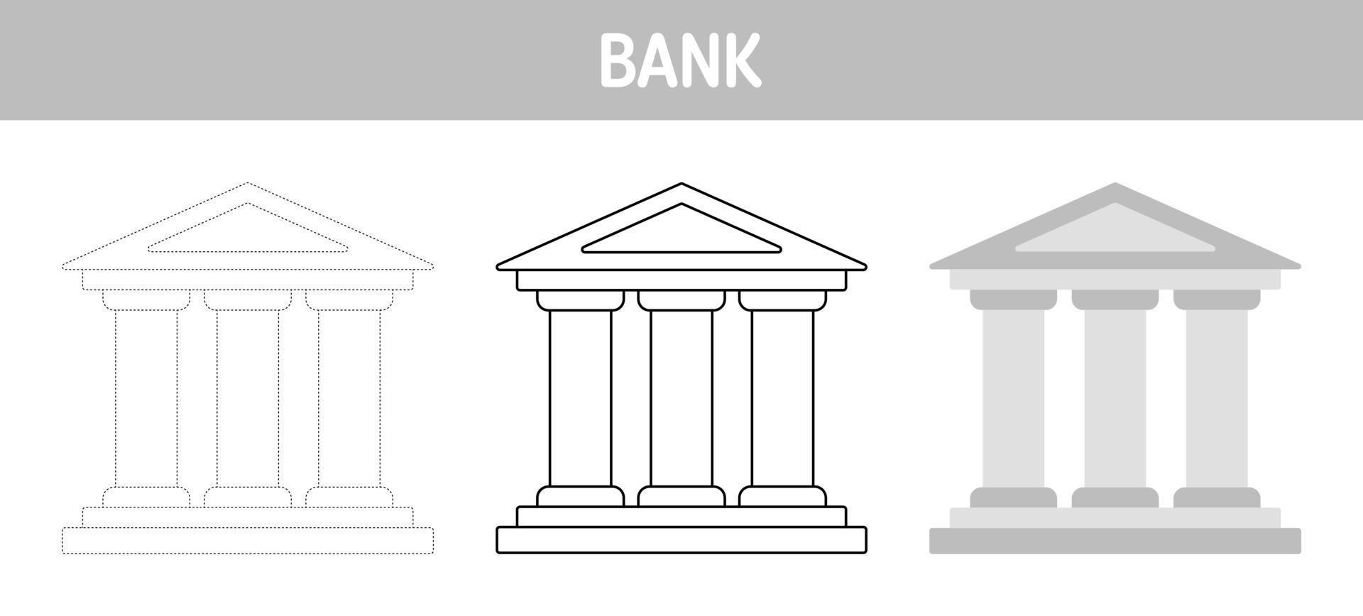 banque tracé et coloration feuille de travail pour des gamins vecteur