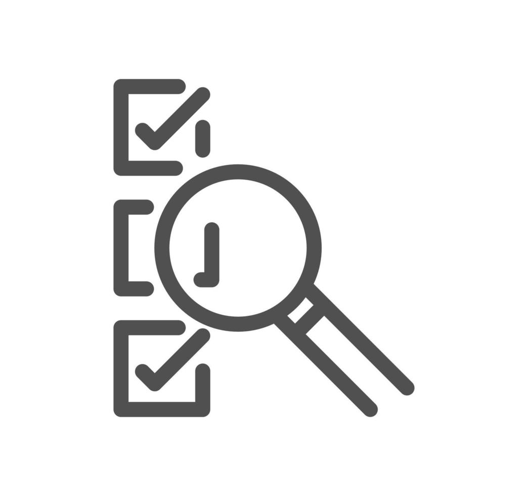 inspection en relation icône contour et linéaire vecteur. vecteur