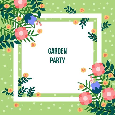 Invitation de fête de jardin vecteur