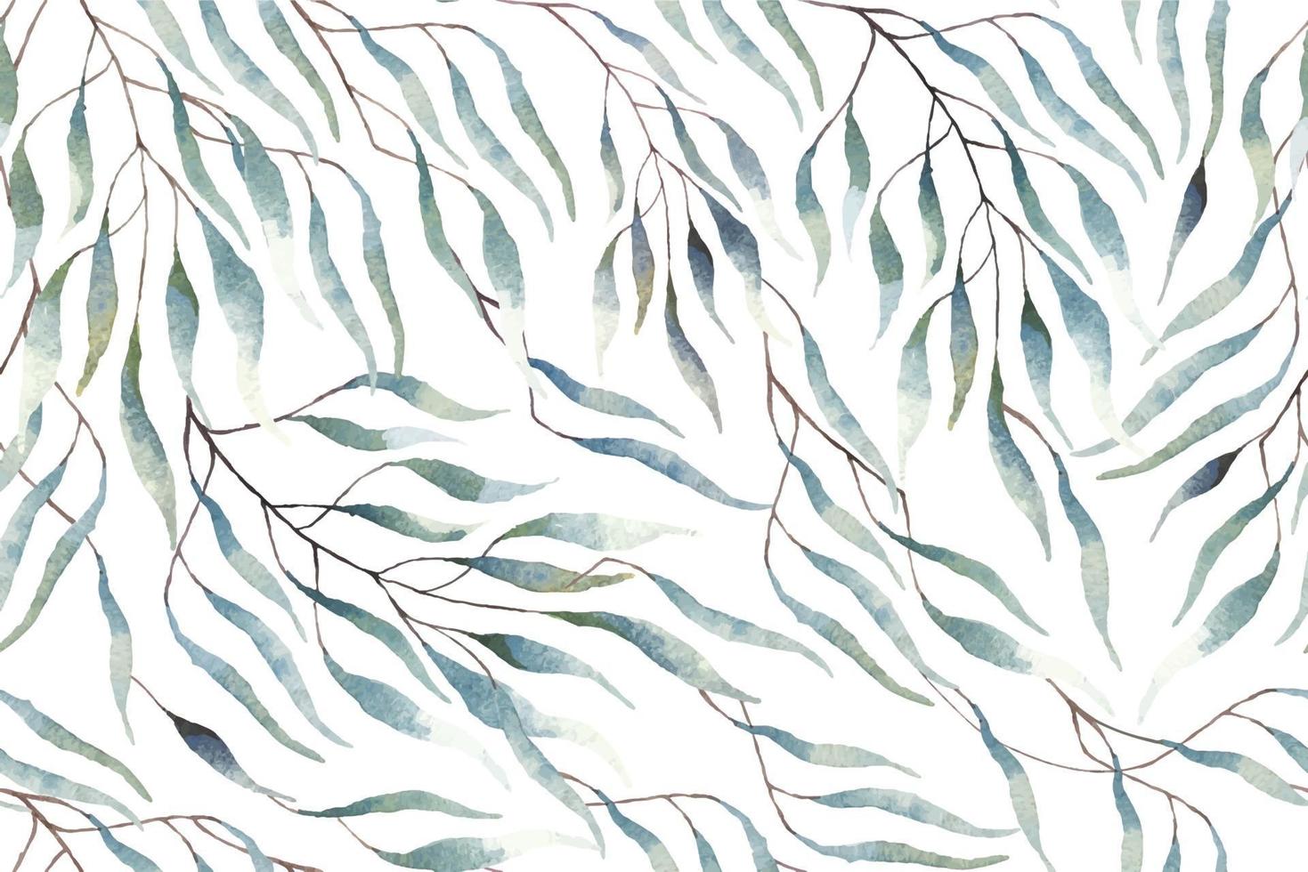 motif de feuilles d'eucalyptus dessiné à l'aquarelle vecteur