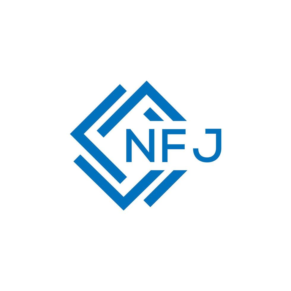 nfj lettre design.nfj lettre logo conception sur blanc Contexte. nfj Créatif cercle lettre logo concept. nfj lettre conception. vecteur