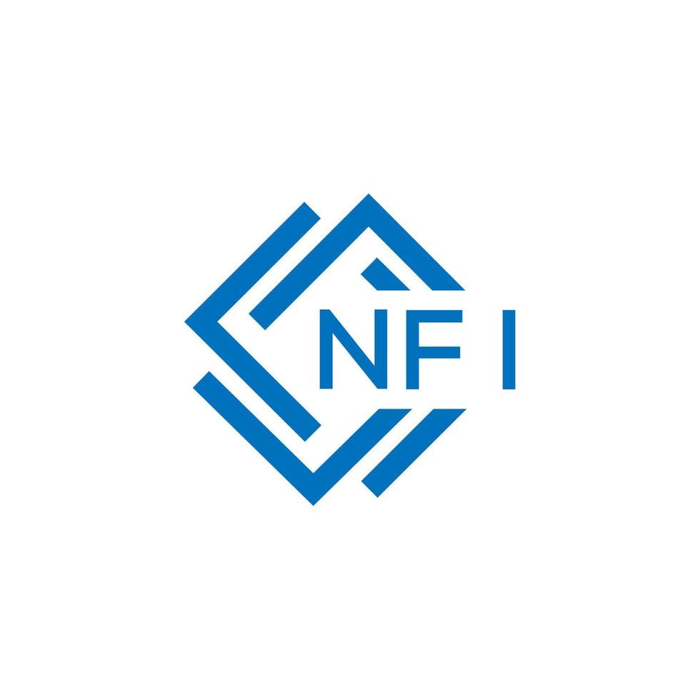 nfi lettre logo conception sur blanc Contexte. nfi Créatif cercle lettre logo concept. nfi lettre conception. vecteur