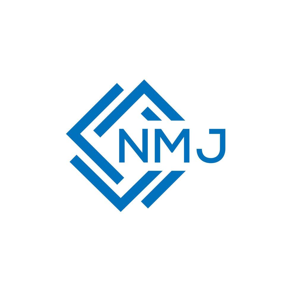 nmj lettre logo conception sur blanc Contexte. nmj Créatif cercle lettre logo concept. nmj lettre conception. vecteur