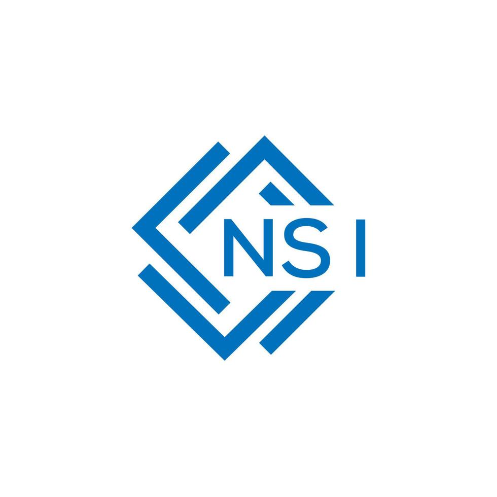 nsi lettre logo conception sur blanc Contexte. nsi Créatif cercle lettre logo concept. nsi lettre conception. vecteur