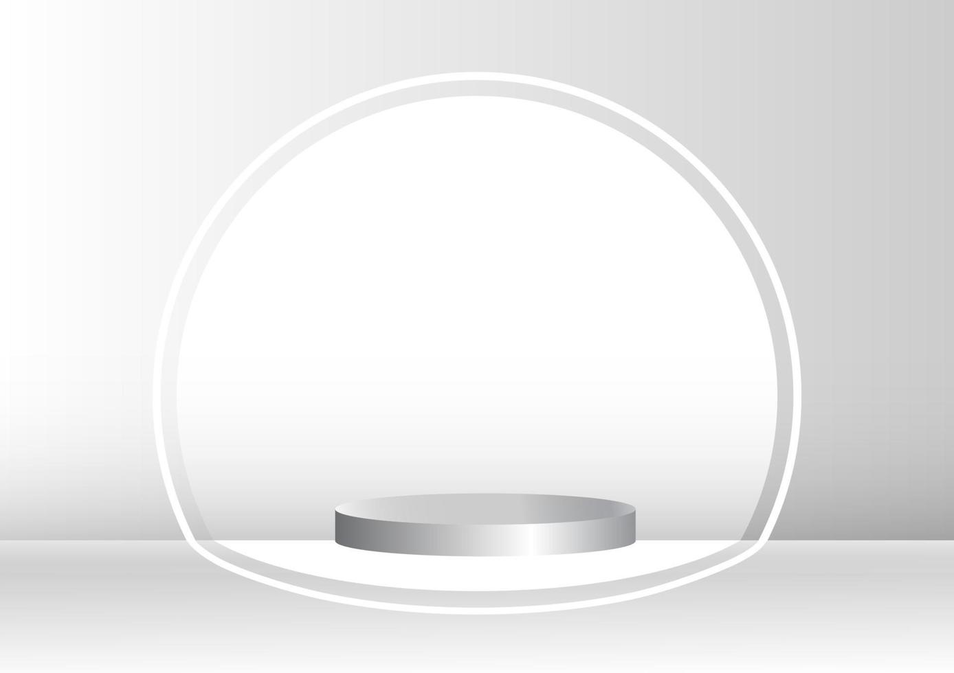moderne style blanc cercle bague présentation argent Contexte vecteur