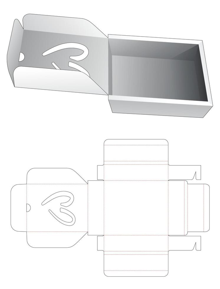 flip box avec modèle de découpe de fenêtre en forme de coeur vecteur