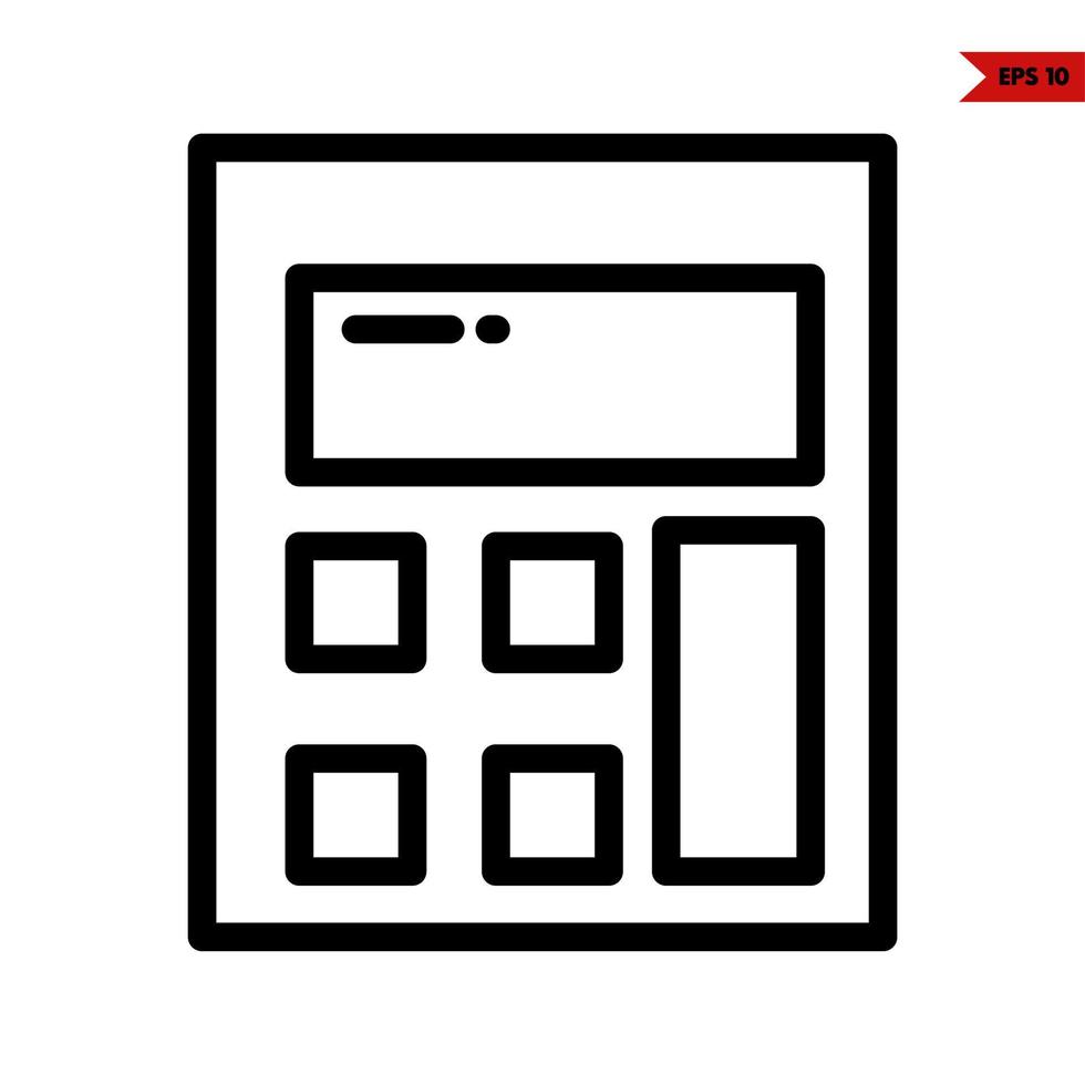 calculatrice ligne icône vecteur