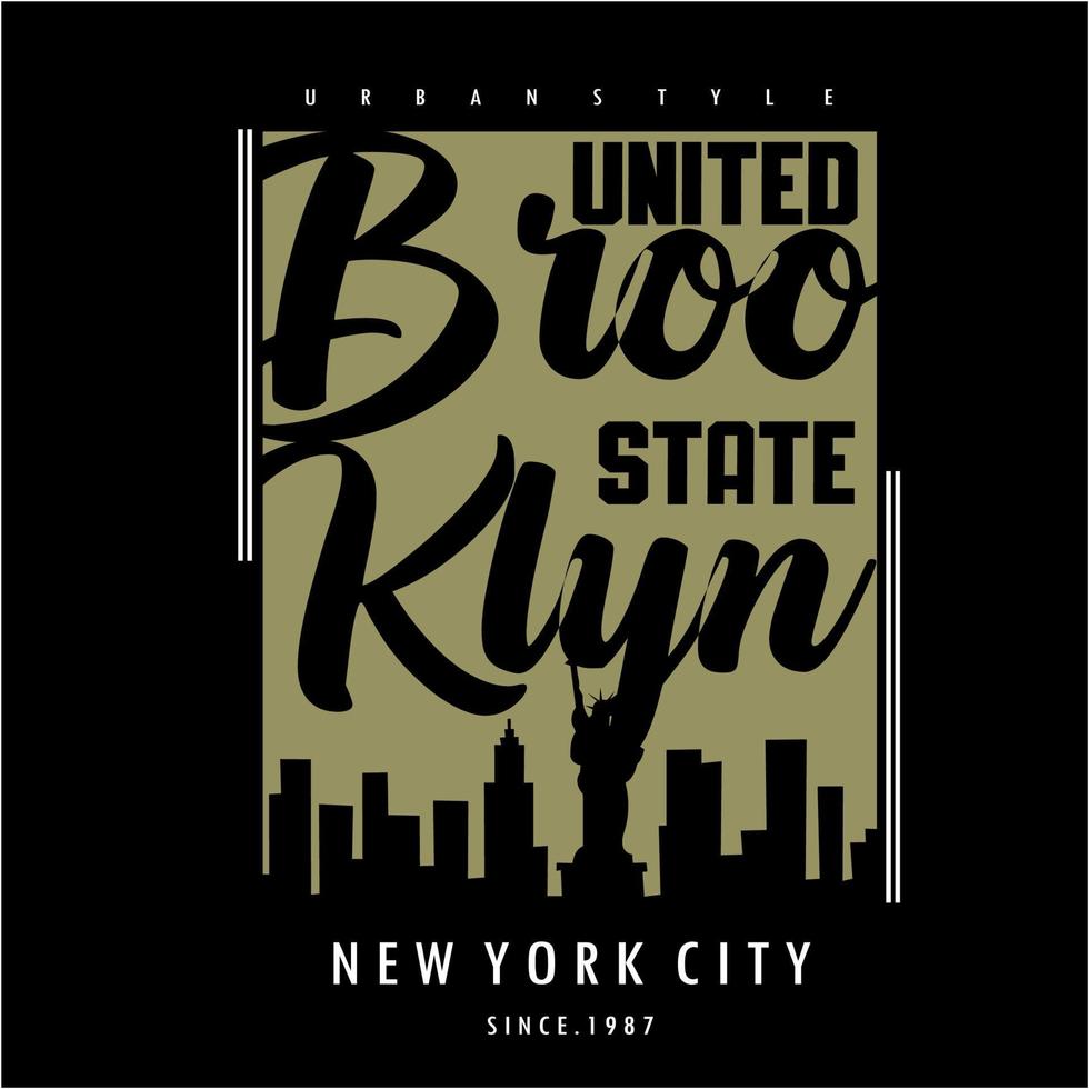 brooklyn typographie conception t-shirt impression illustration vectorielle vecteur