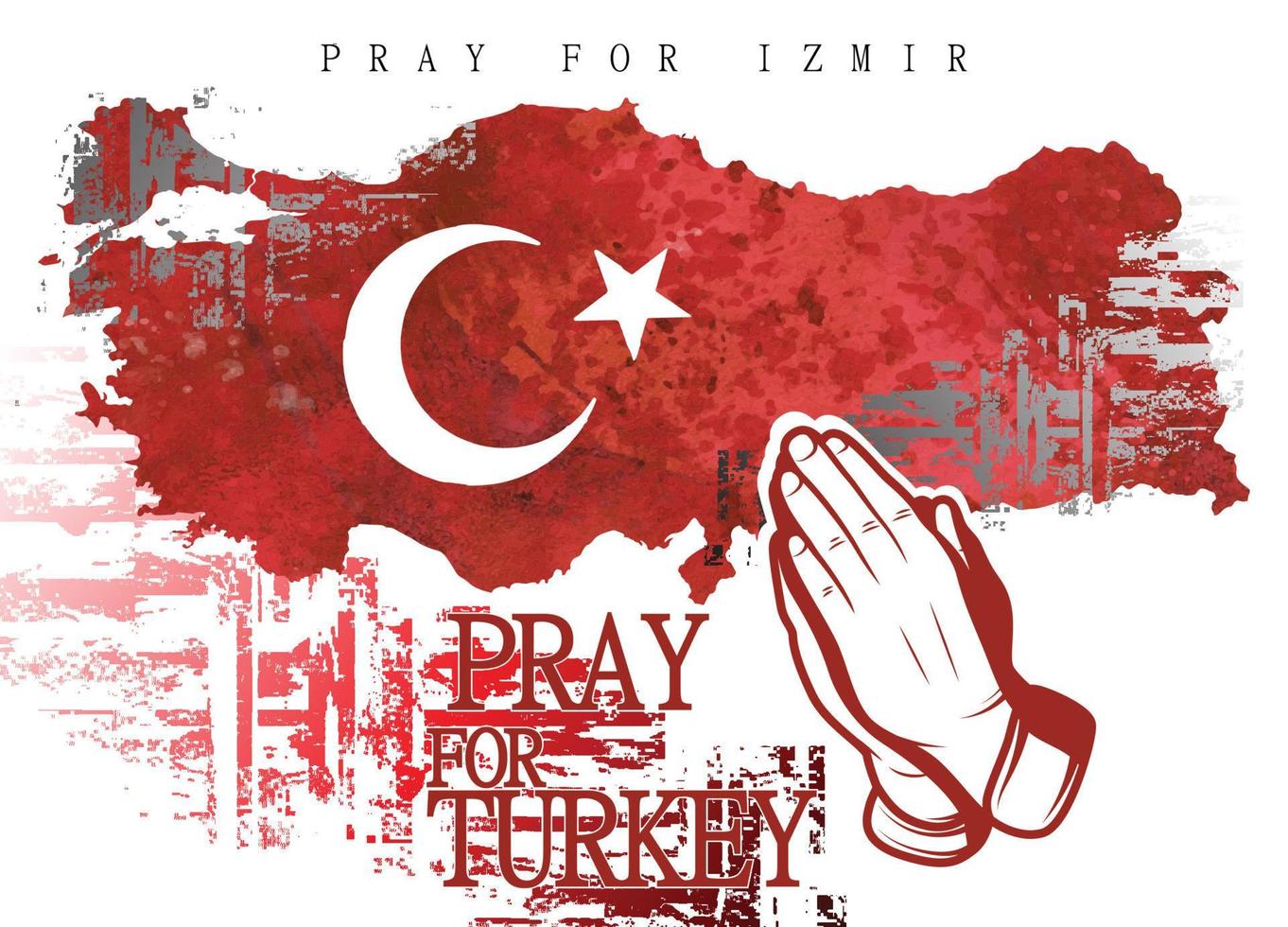 prier pour Turquie, vecteur poste, bannière, grunge dinde carte