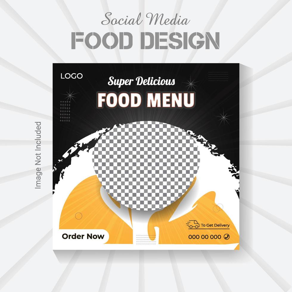 social médias Publier restaurant nourriture conception modèle. vecteur social médias nourriture affiche mise en page.