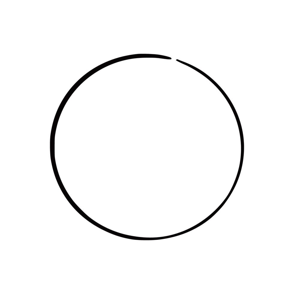 insigne de ligne de cercle dessiné à la main. vecteur