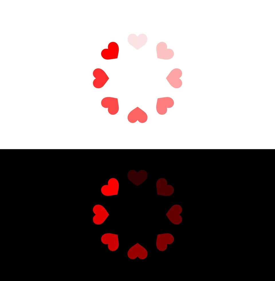 rouge cœurs avec chargement icône thème. rouge cœurs chargement la toile icône. vecteur