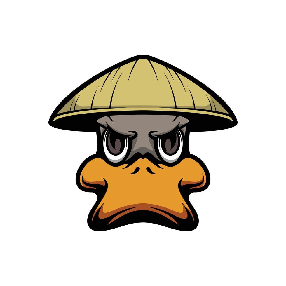 canard chapeau de fermier mascotte logo conception vecteur