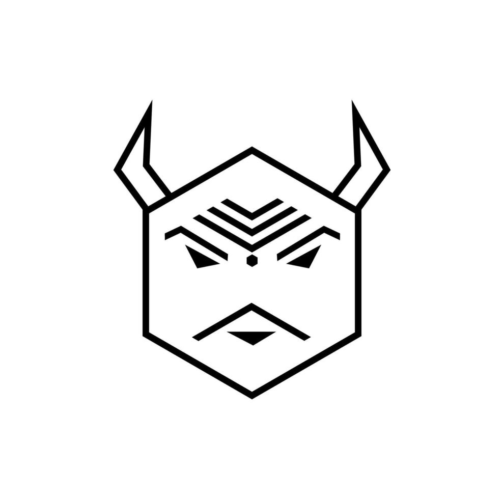 Ravan visage vecteur icône dans hexagone forme.