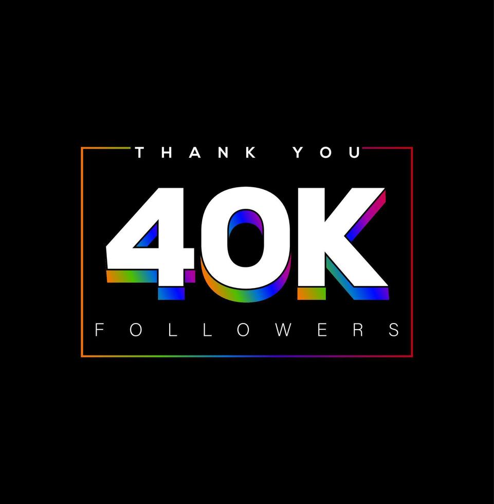 remercier vous 40 000 suiveurs, social médias poste. vecteur