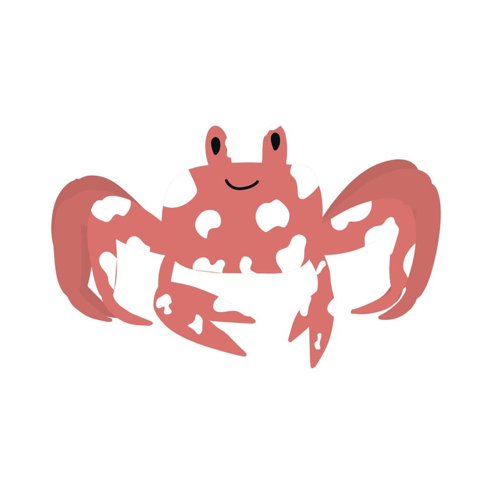 mignonne Crabe dans scandinave style sur une blanc Contexte. vecteur main tiré des gamins illustration. mer océan. sous-marin monde