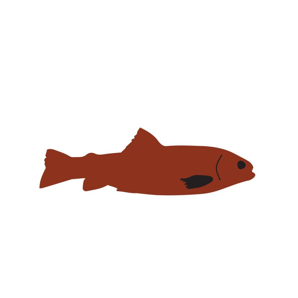 mignonne silhouette poisson vecteur illustration icône. tropical poisson, mer poisson, aquarium poisson