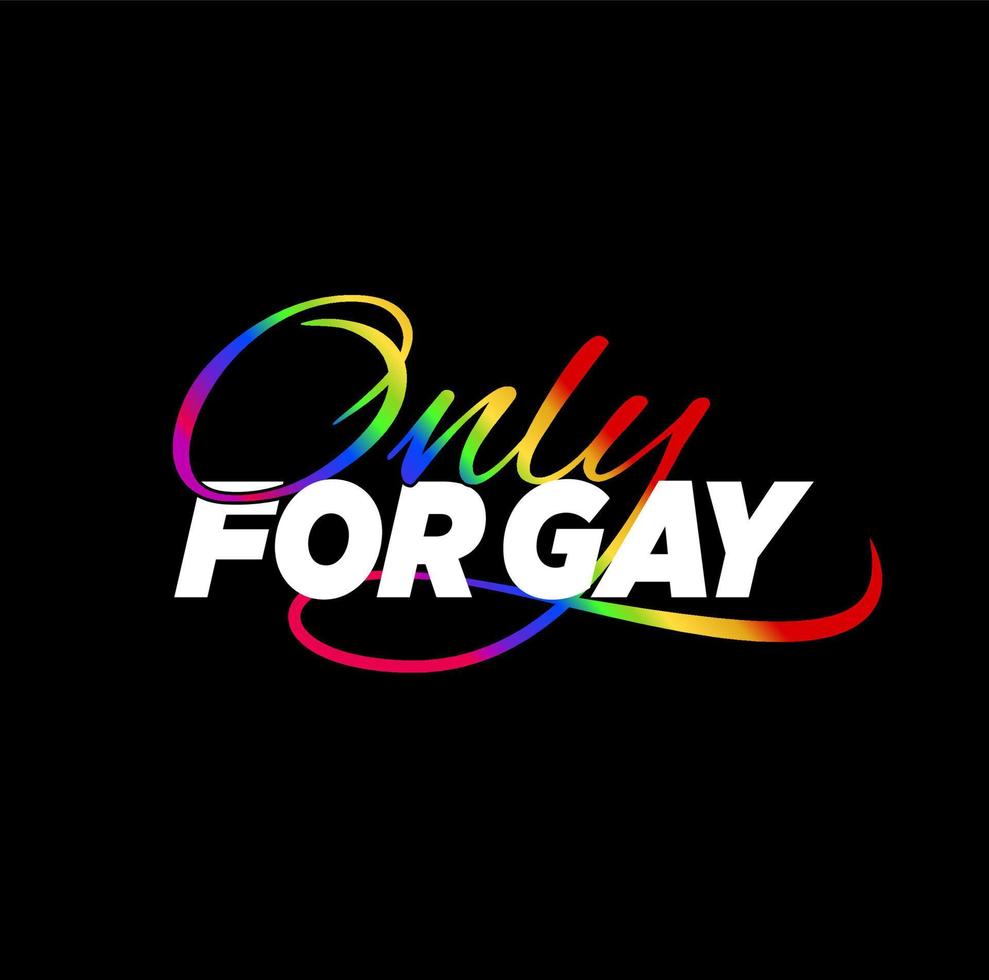 seulement pour gay typographie vecteur unité. seulement gay icône.