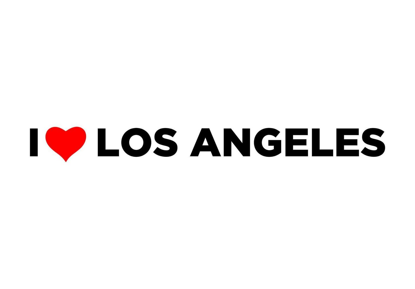 je l'amour los angeles typographie avec rouge cœur. l'amour los angeles caractères. vecteur