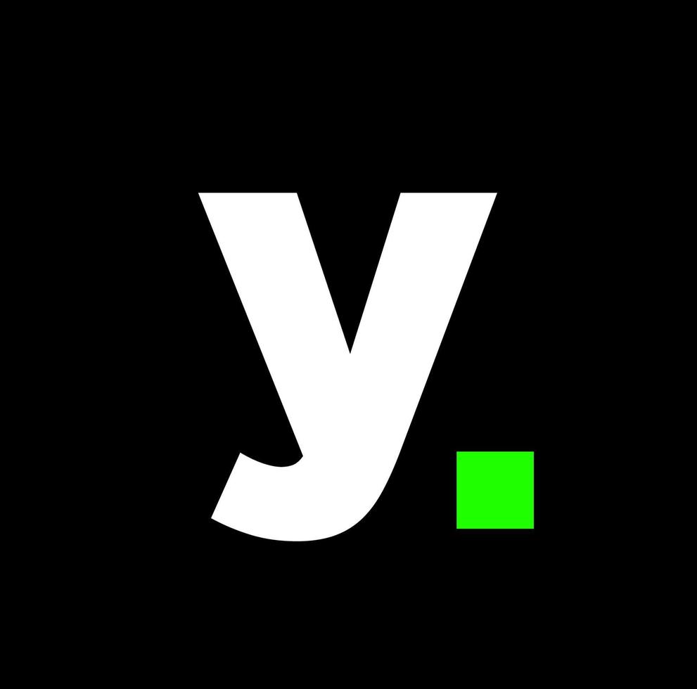 y entreprise Nom initiale des lettres monogramme. y vert pixel icône. vecteur