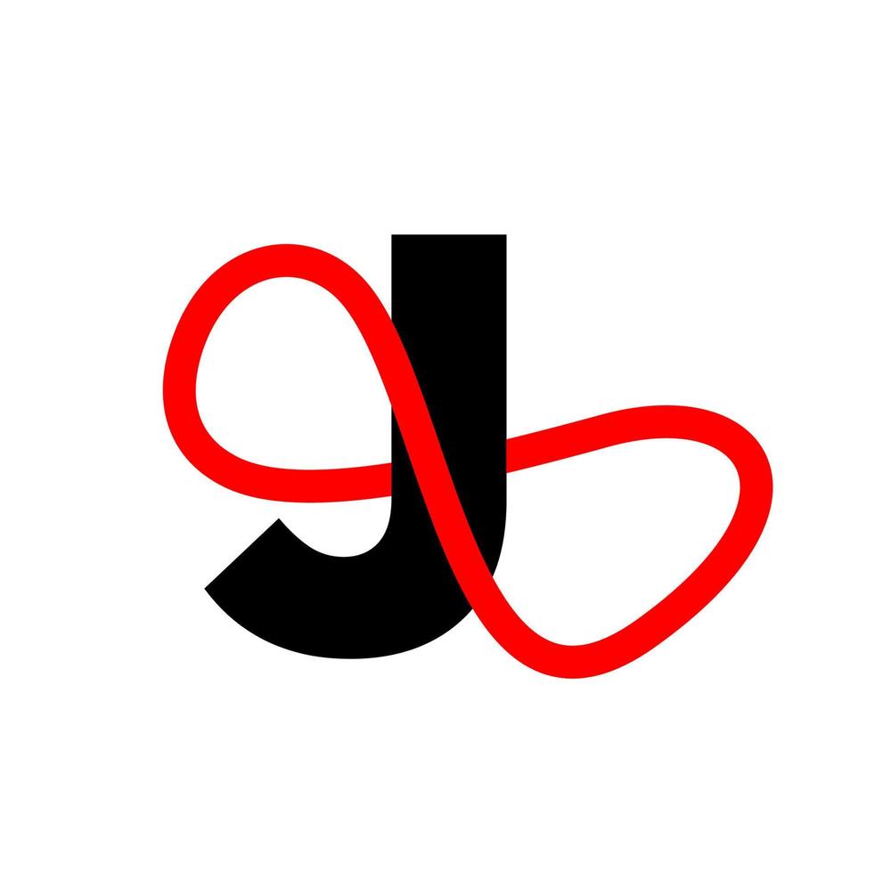 j lettre avec infini symbole. j infini monogramme. vecteur