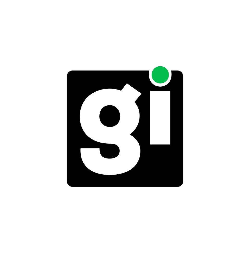 gi entreprise Nom initiale des lettres monogramme avec vert point. gi entreprise logo. vecteur