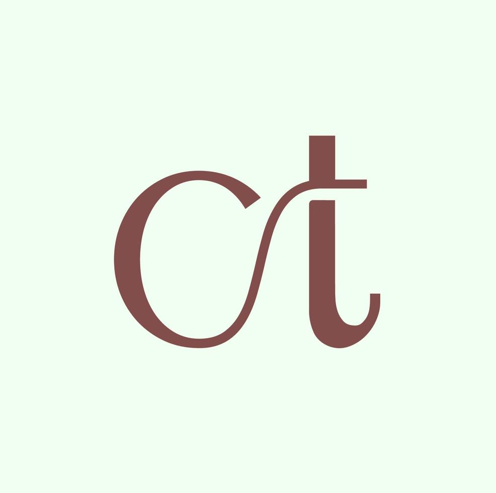 ct marque Nom initiale lettre illustration. ct marque monogramme. vecteur