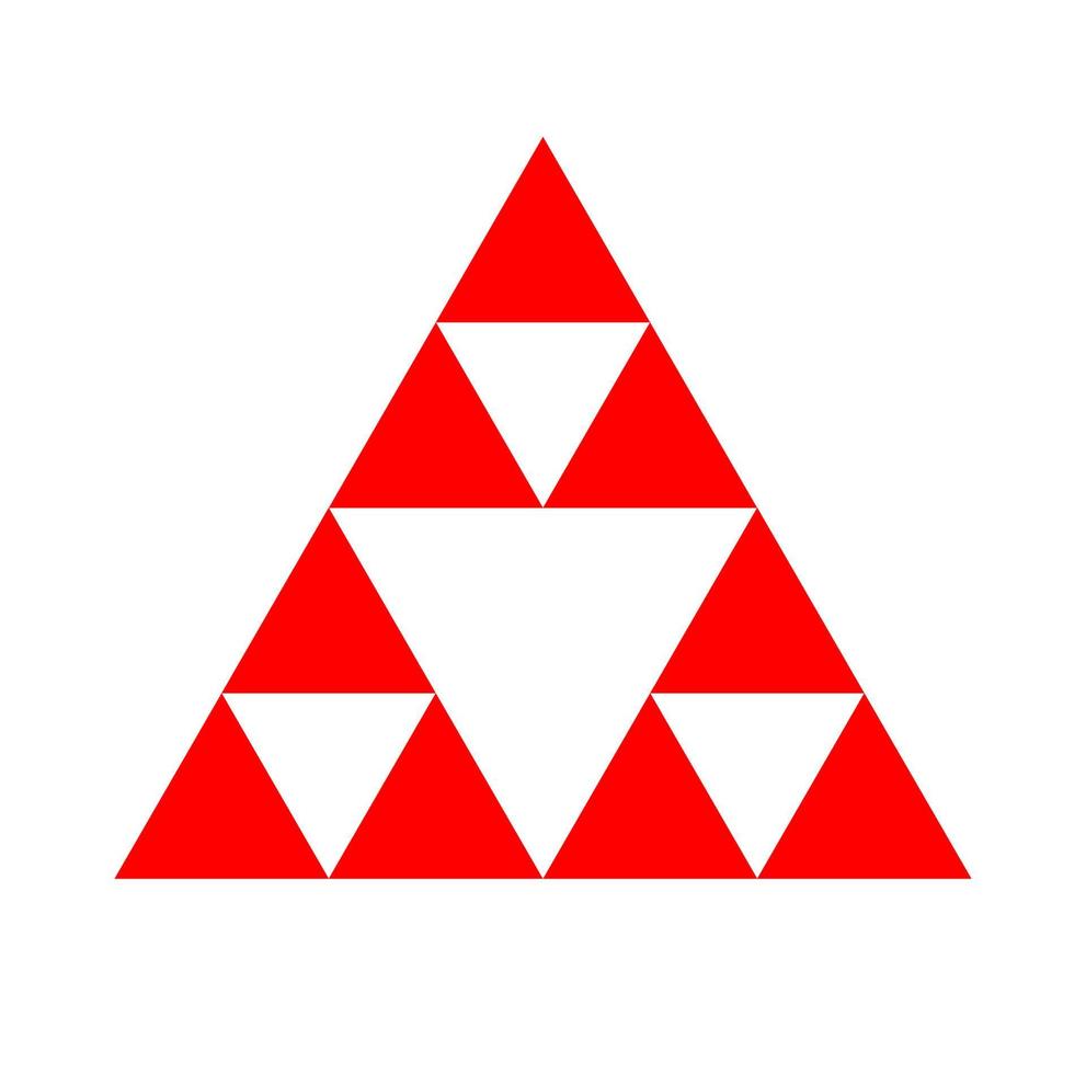 9 rouge Triangles aligner avec comme maison. vecteur