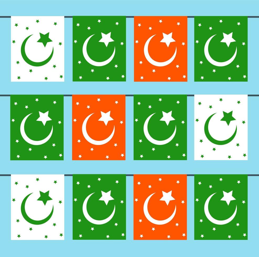 islamique drapeaux avec 3 couleurs Contexte. islamique drapeaux vecteur. vecteur