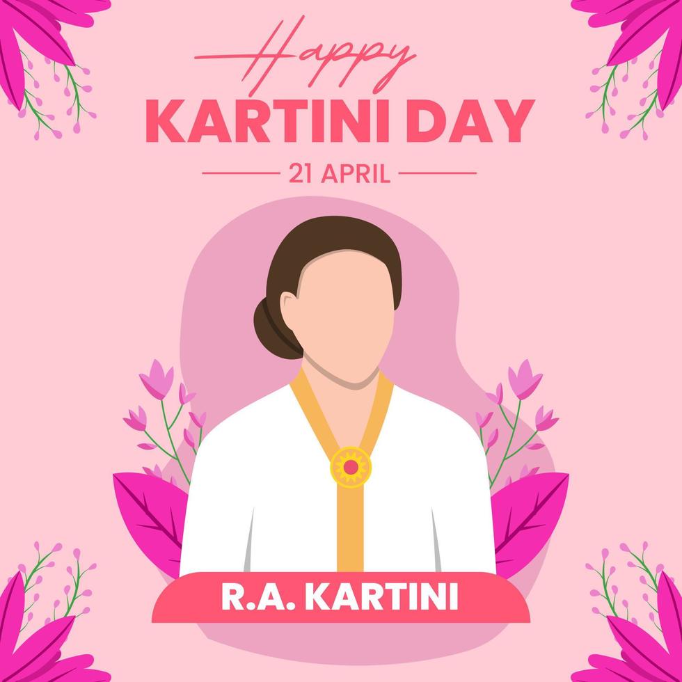 vecteur kartini journée salutation. kartini est une figure de indonésien aux femmes émancipation. il est très adapté à donner salutations sur de kartini journée pour génial femmes.