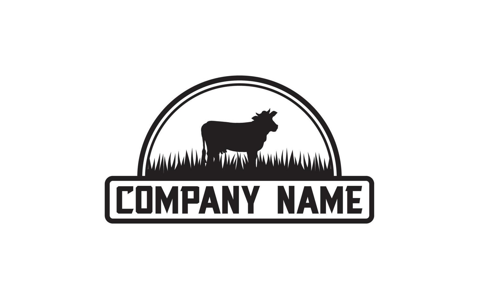 rétro ancien bétail angus bétail du boeuf emblème étiquette logo conception modèle vecteur