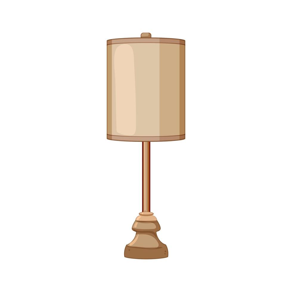 Accueil ancien table lampe dessin animé vecteur illustration