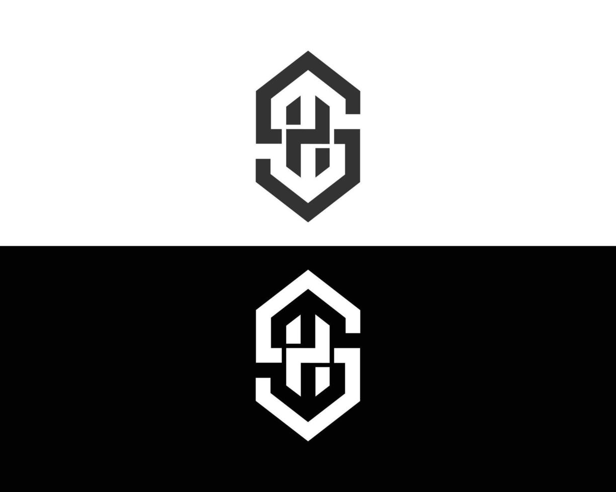 sh et hs logo lettre conception monogramme concept vecteur illustration.