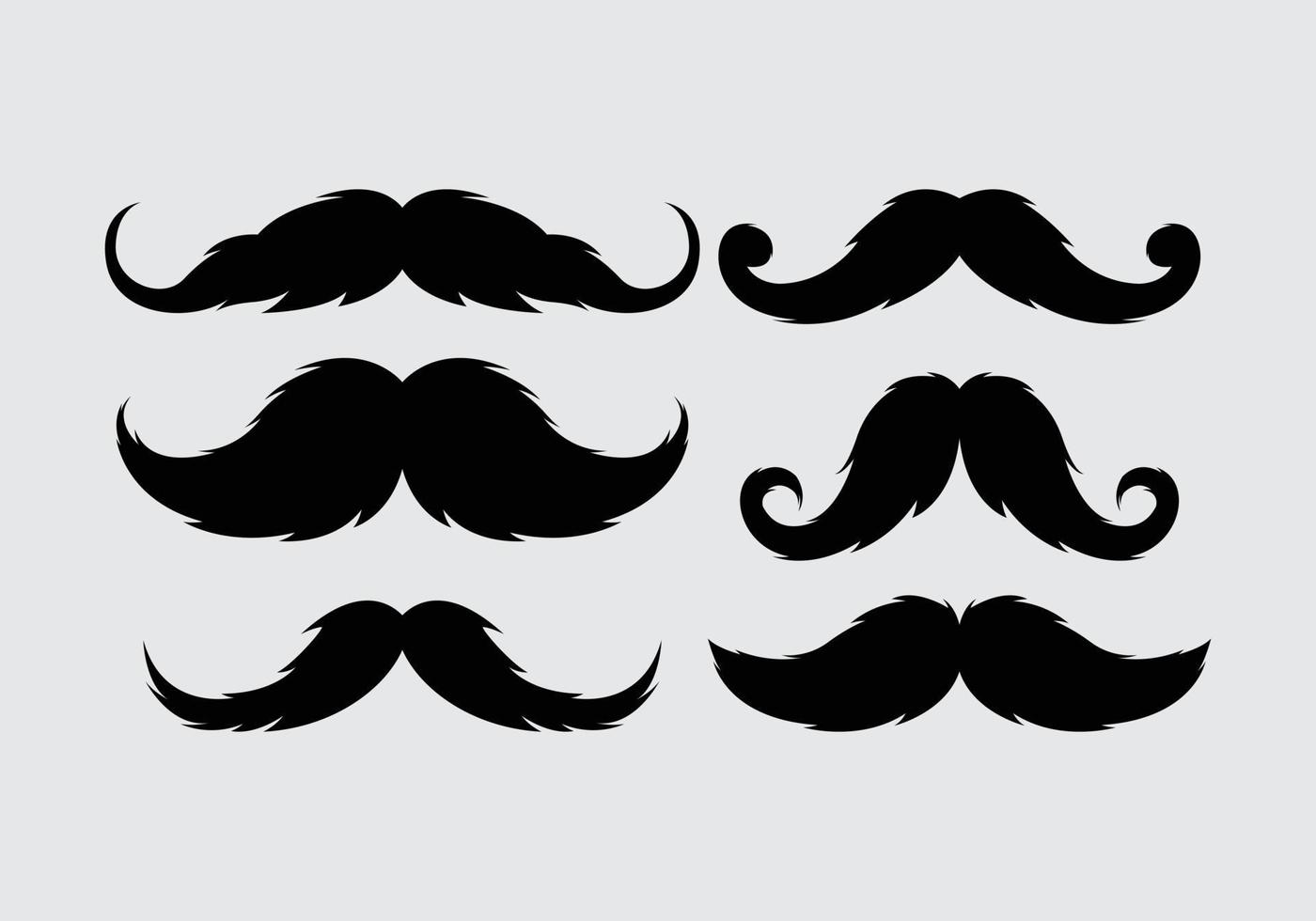 cool branché moustache icône, symbole, élément vecteur ensemble empaqueter, adulte homme, m. moustache modifiable