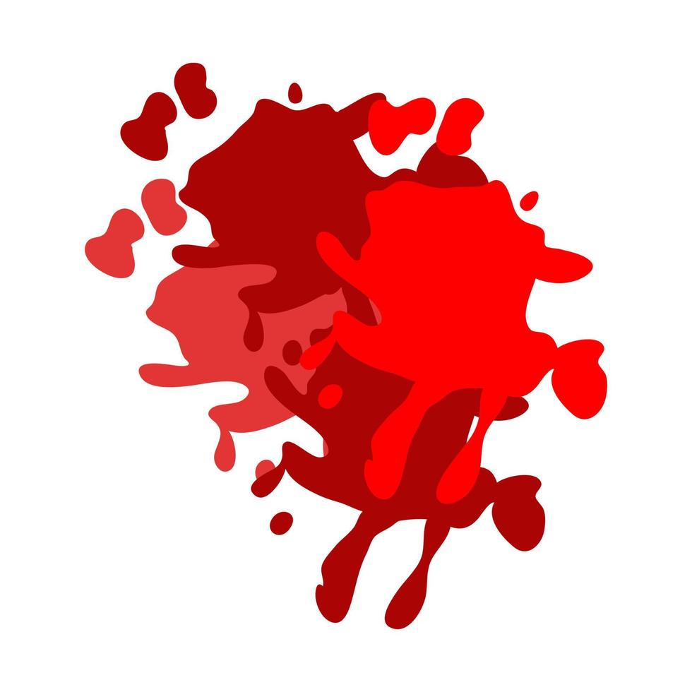 rouge flaques d'eau égouttage sang. réaliste sanglant éclaboussures goutte de sang. médical et soins de santé concept. du sang éclabousser. vecteur