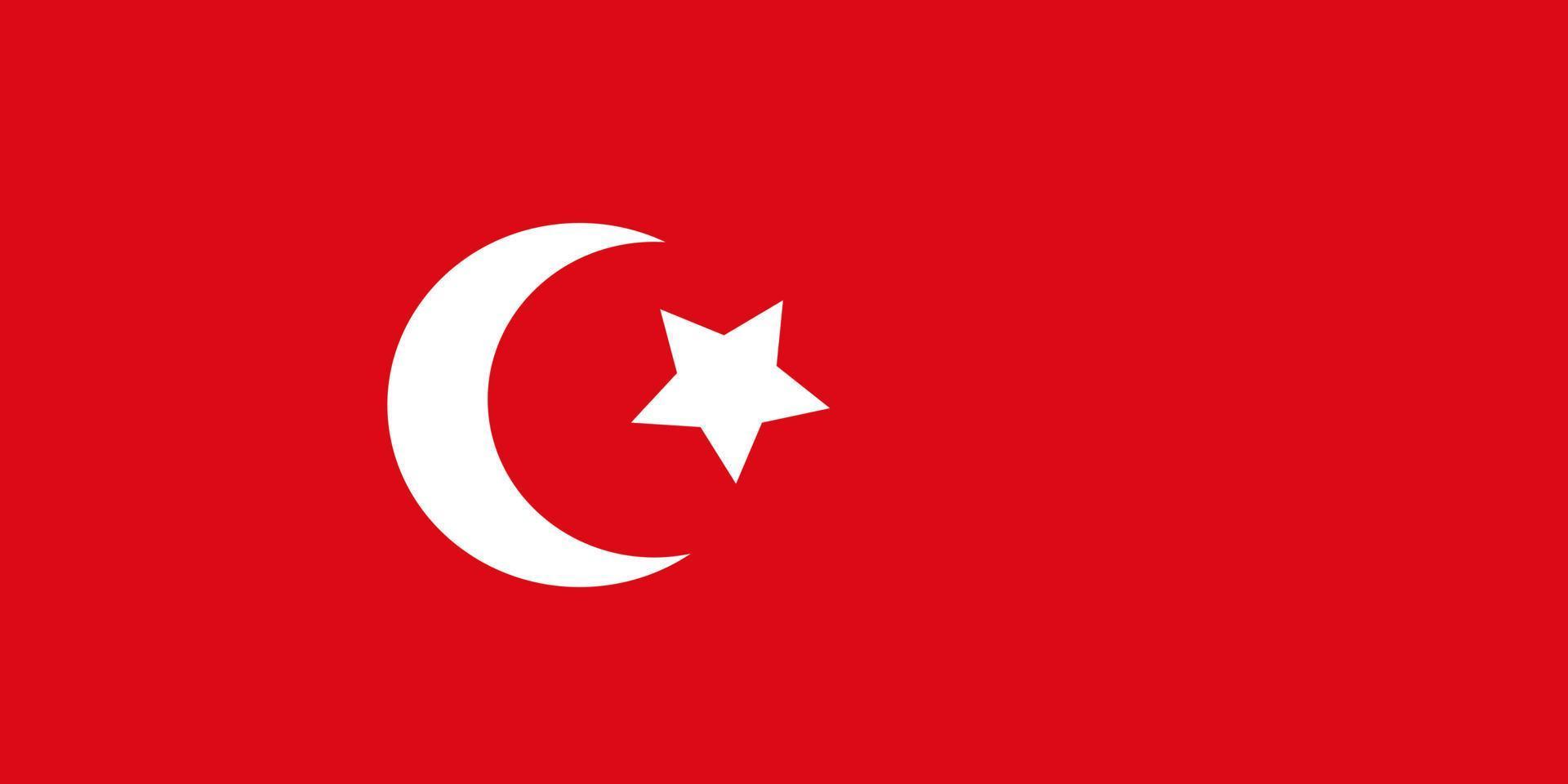 dinde drapeau avec lune et étoile réaliste symbole vecteur illustration. nationale indépendance journée content république journée de Turquie. proche en haut turc nationale drapeau bannière, arrière-plan, fond d'écran, icône.