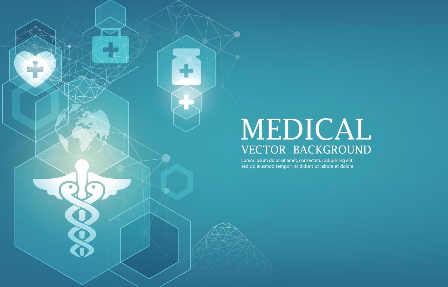 La technologie vecteur médical arrière-plan.géométrique hexagone.bleu papier peint.polygone concept
