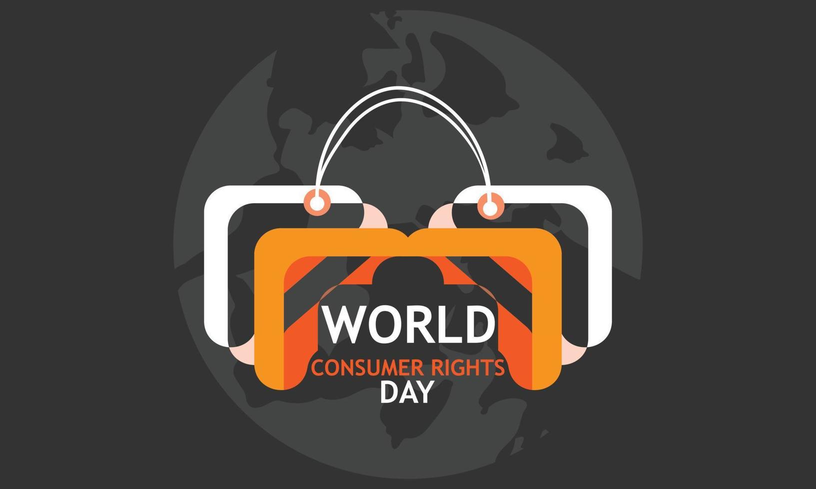 monde consommateur droits journée vecteur illustration. adapté pour salutation carte affiche et bannière. 15 Mars