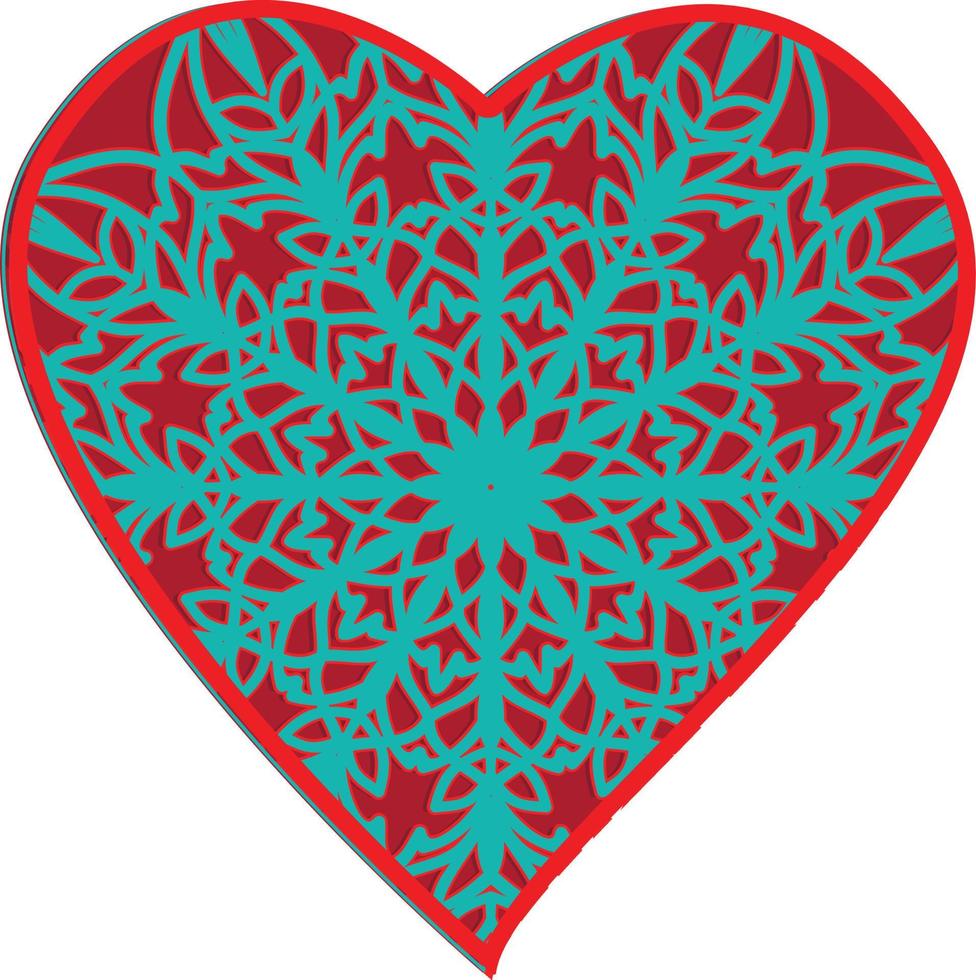 multicouche la Saint-Valentin journée cadeau carte mandala illustration paquet vecteur